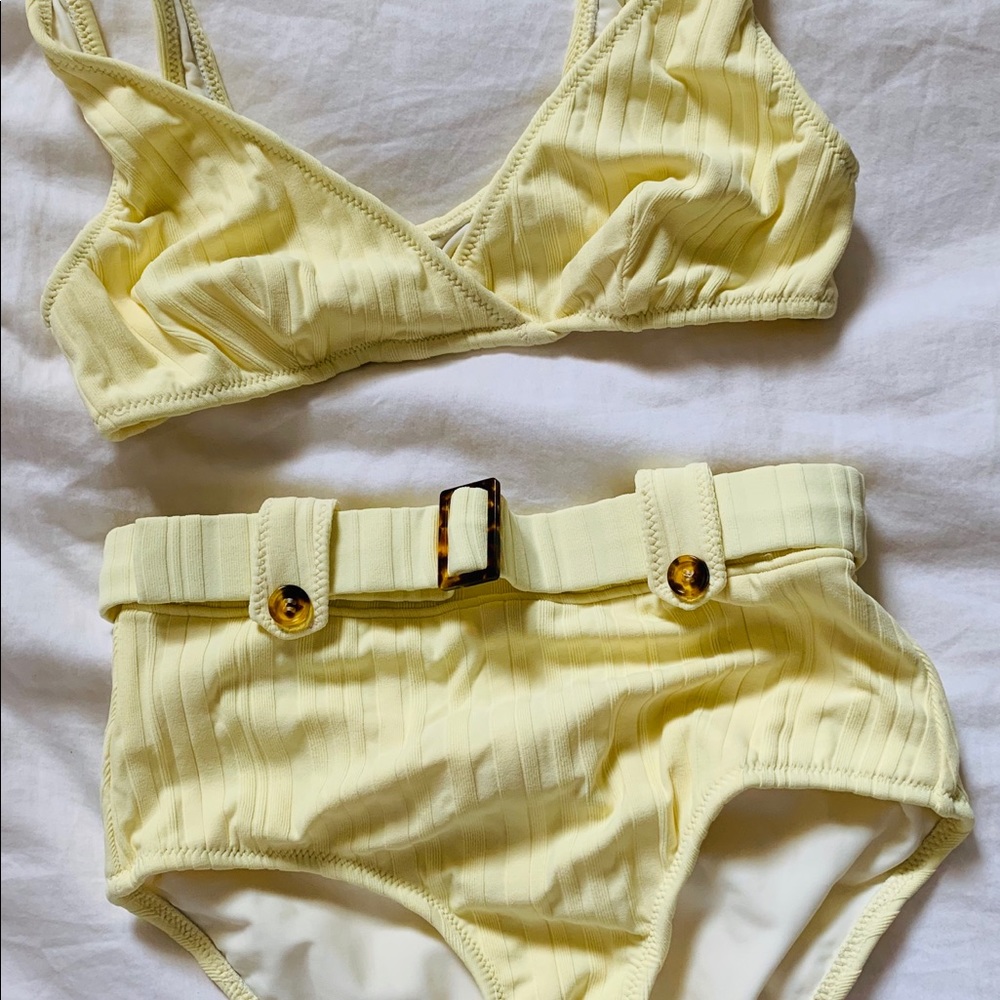 Annie solid and stripe bikini